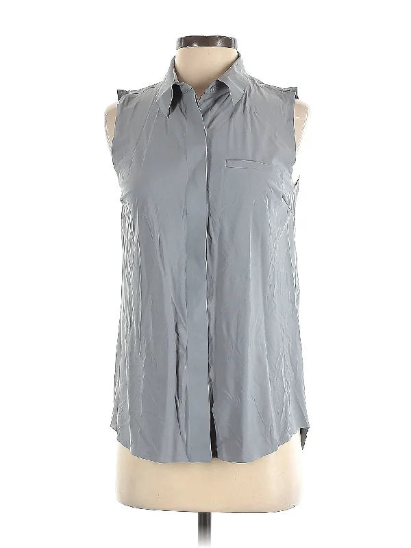 Women's Plus-Size Clothes Sleeveless Button Down Shirt