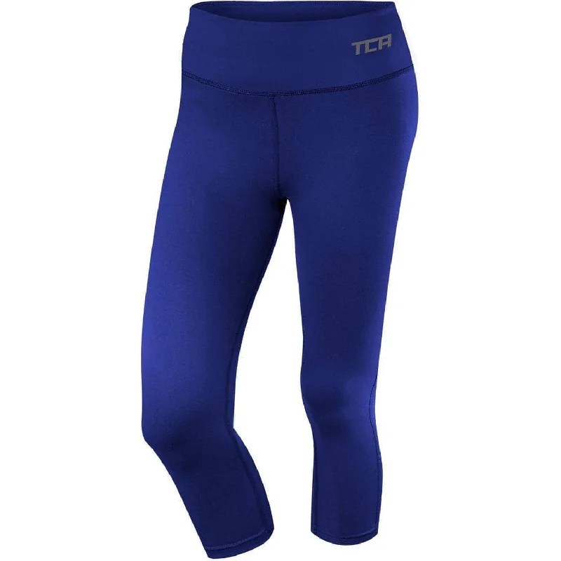 Extreme Clearance Deals TCA Pro Performance Supreme Womens 3/4 Capri Running Tights - Blue