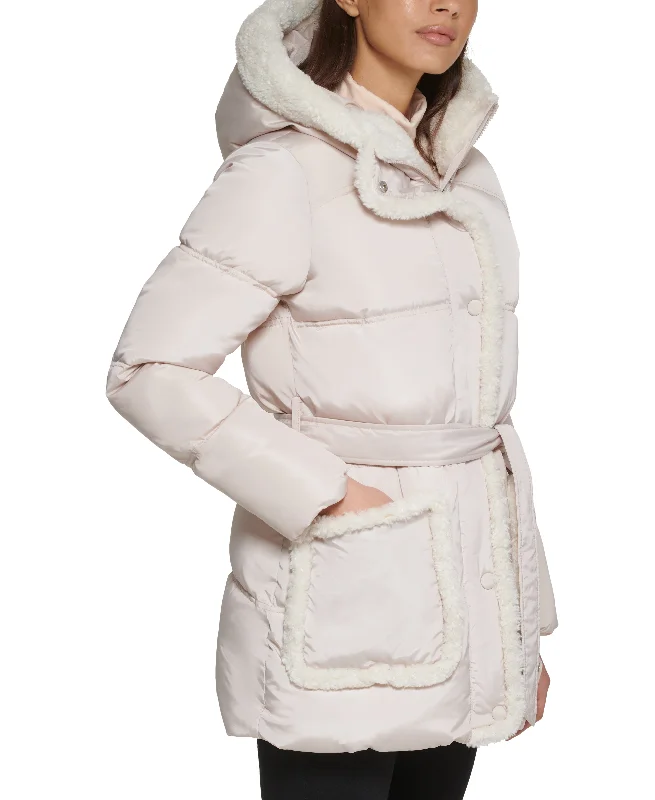 Women's Outerwear for All Weather Conditions Mixed Media Puffer