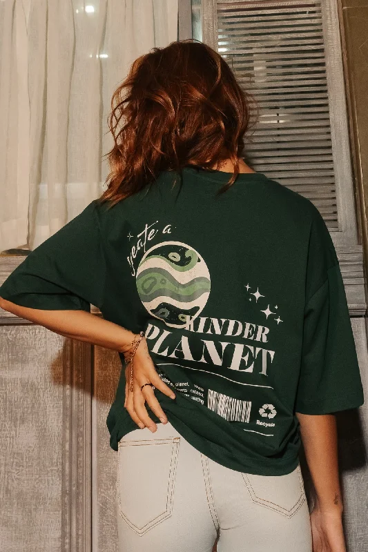 Women's Office Outfit Green Hope Oversized Tees