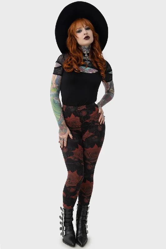 Women's Everyday Clothes Blood Rose Leggings