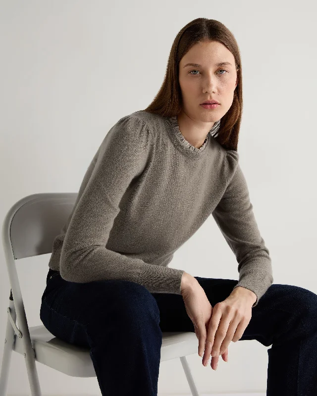 Women's Transitional Clothes Women's Woven Ruffle Cashmere Sweater Vintage Khaki Green Women's Transitional Clothes Women's Woven Ruffle Cashmere Sweater Vintage Khaki Green
