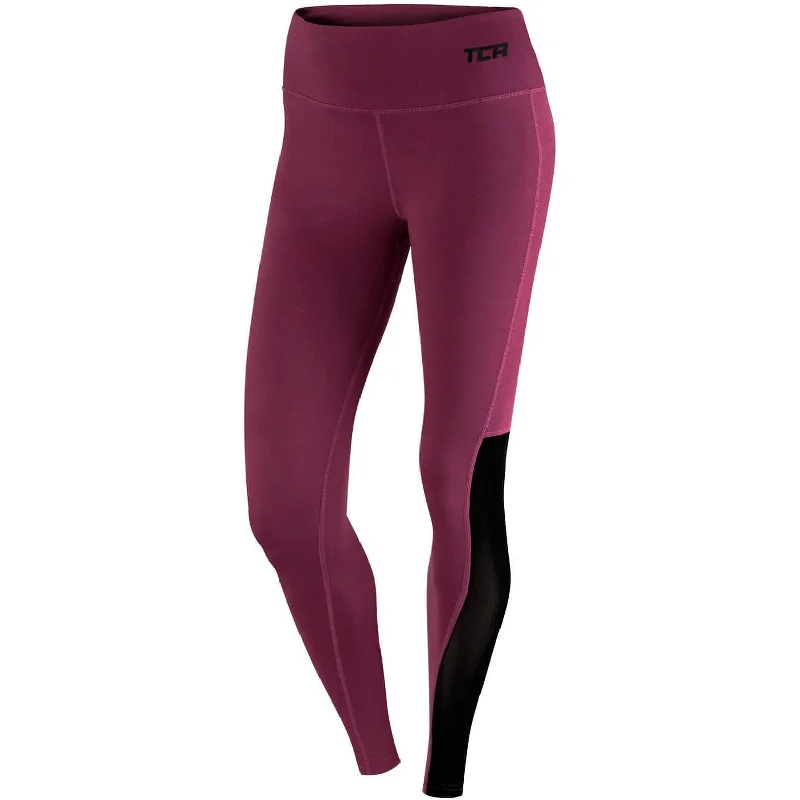 Trendy Casual Outfits TCA Pro Performance MeshLuxe Womens Long Running Tights - Pink