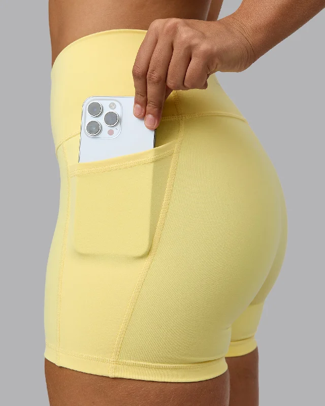 Women's Casual Garments Fusion X-Shorts With Pockets - Lemon