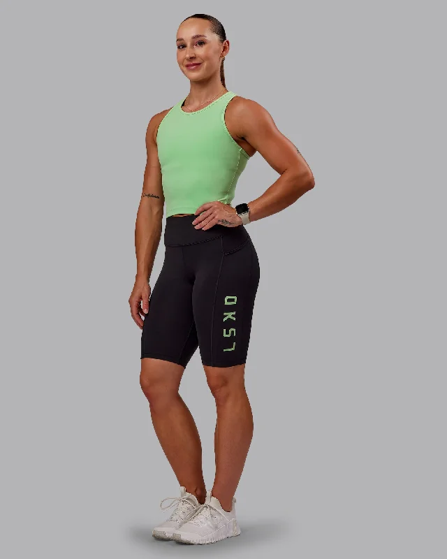 Women's Wedding Apparel Rep Bike Shorts - Black-Surreal Green