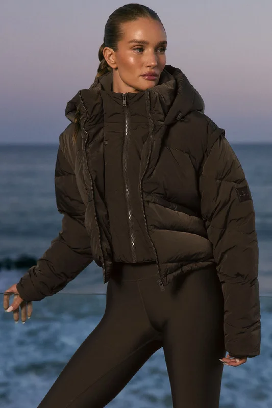 Women's Clothing And Garments Sets Glacier Puffer - Espresso