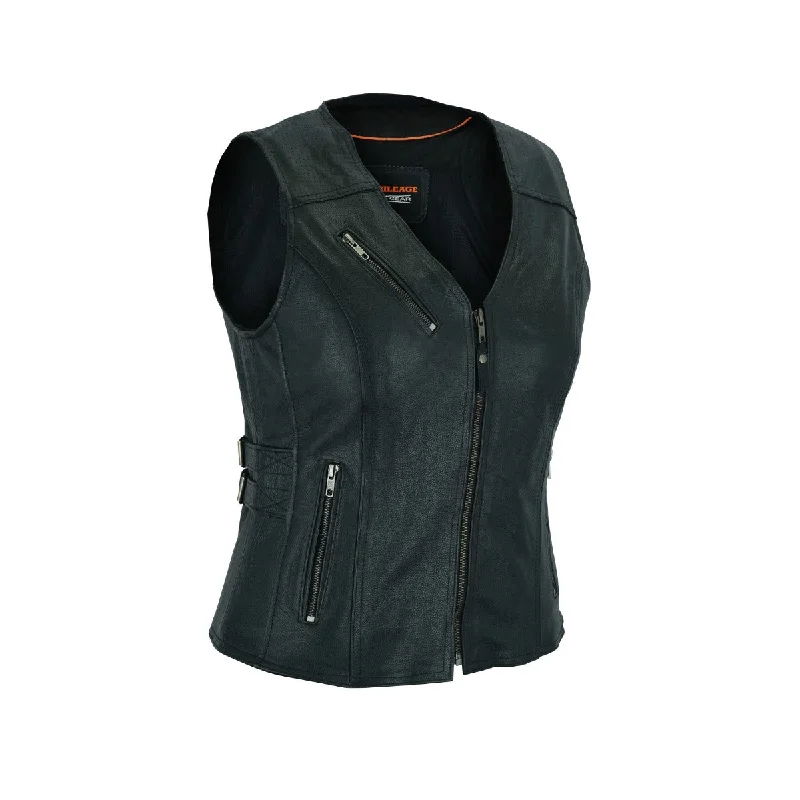 Formal Attire For Women HML1037B Ladies Black Vest with Buckles