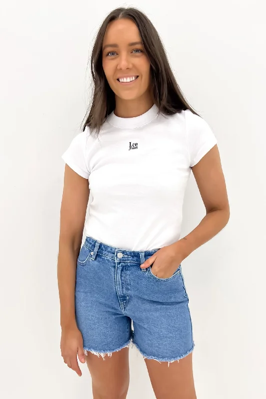 High Street Women's Fashion for Trendy Shoppers Essential Rib Tee Timeless White