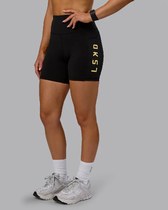 Modern Women's Attire Rep Mid Shorts - Black-Lemon