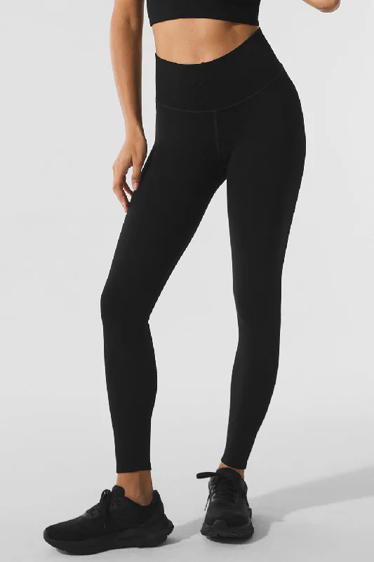 Women's Comfy Loungewear Outfit Seamless Winter Warm Plush High-Waist 7/8 Legging - Black Women's Comfy Loungewear Outfit Seamless Winter Warm Plush High-Waist 7/8 Legging - Black