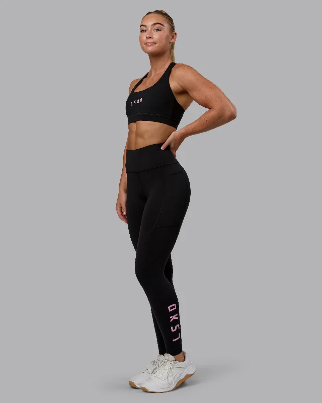 Women's Plus-Size Attire Rep Full Length Leggings - Black-Bubblegum