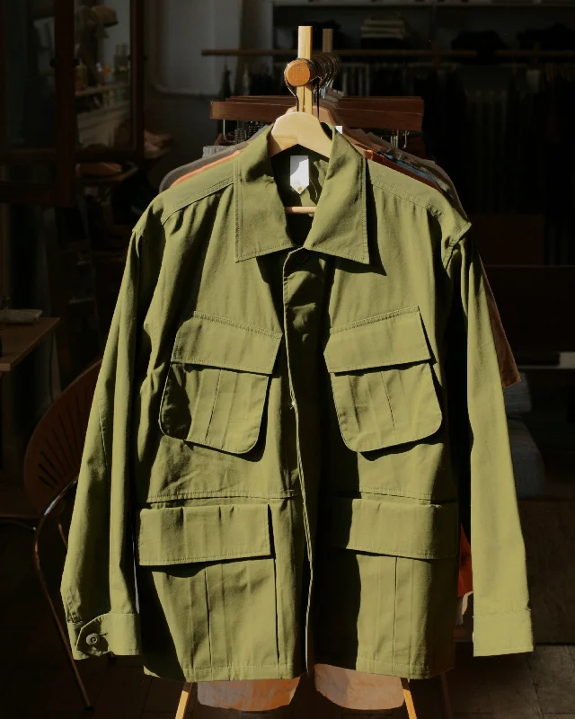 Women's Online Boutique "Over Jacket" in Olive High Density Cotton Drill