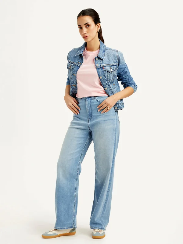 Trendy Boutique Online Women's High Rise Loose Fit Blue Jeans