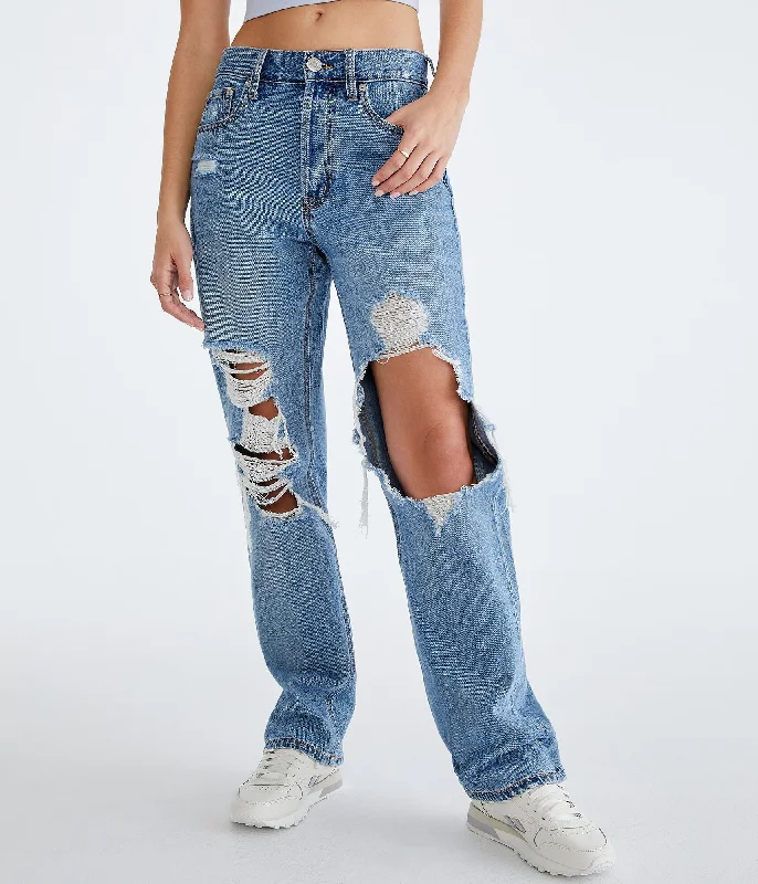 Trendy Women's Fashion Aeropostale Women's '90S Super High-Rise Baggy Jean