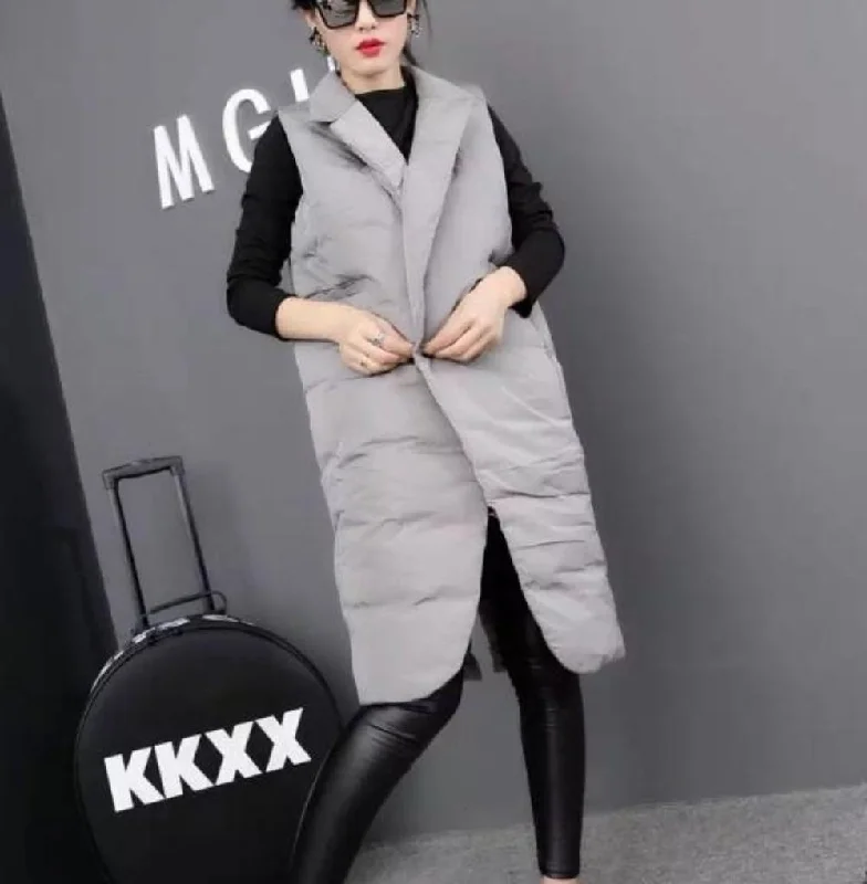 Women's Luxury Garments Womens Double Breasted Long Winter Vest