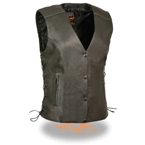 Women's Holiday Outfit Ladies Side Lace Biker Vest 4500 WV