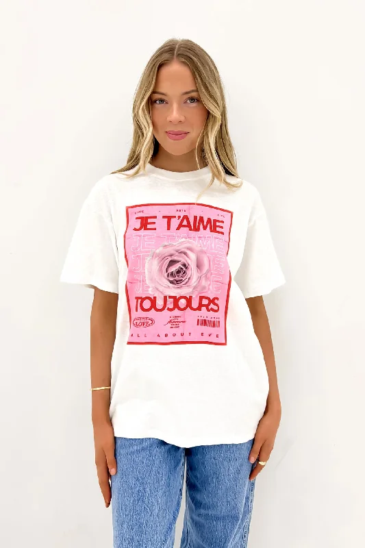 Sale Clothes Online Je T'aime Oversized Tee Vintage White