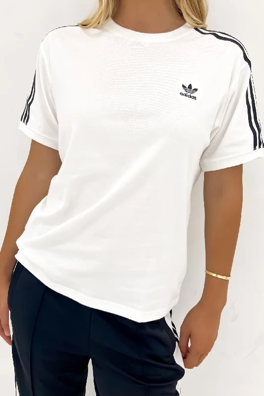 Women's Trendy Outfits 3 Stripe Tee White