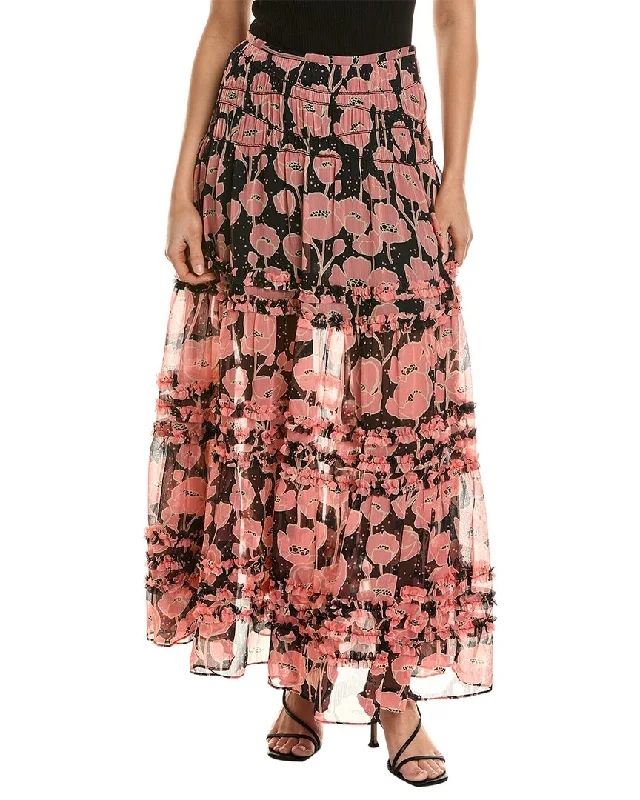 Women's Seasonal Fashion Trends Ted Baker Micro Ruffle Tiered Midi Skirt