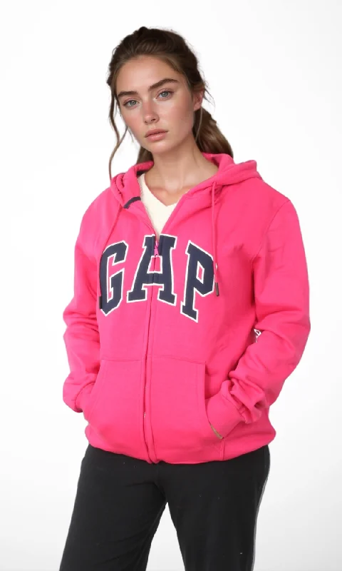 Clothing Sales Women Zip-Up Hoodie (Fuchsia)