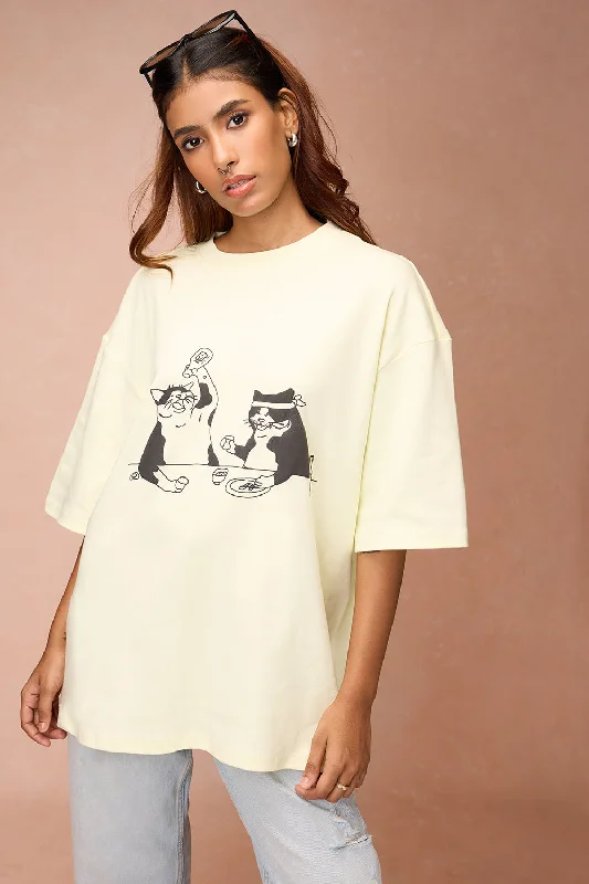 Women's Formal Wear Women's Two Cats Behind Me Yellow T-Shirt