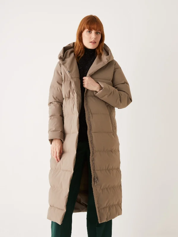 Women's Formal Event Attire The Highland Long Puffer Coat in Walnut