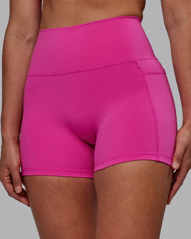 Women's Layered Outfit Fusion X-Shorts with Pockets - Fuchsia Pink