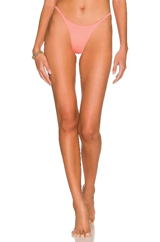 Women's High-Fashion Garments Micro Mini Reversible Bikini Bottom In Coral Peony