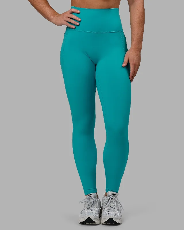 Women's Garments Fusion Full Length Leggings with Pockets - Uplift Blue