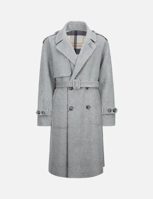 Women's Classic Attire Reversible Wool Trench Coat