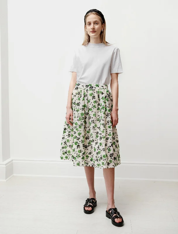 Women's Trendy Garments Wade Gathered Skirt Green/Cream