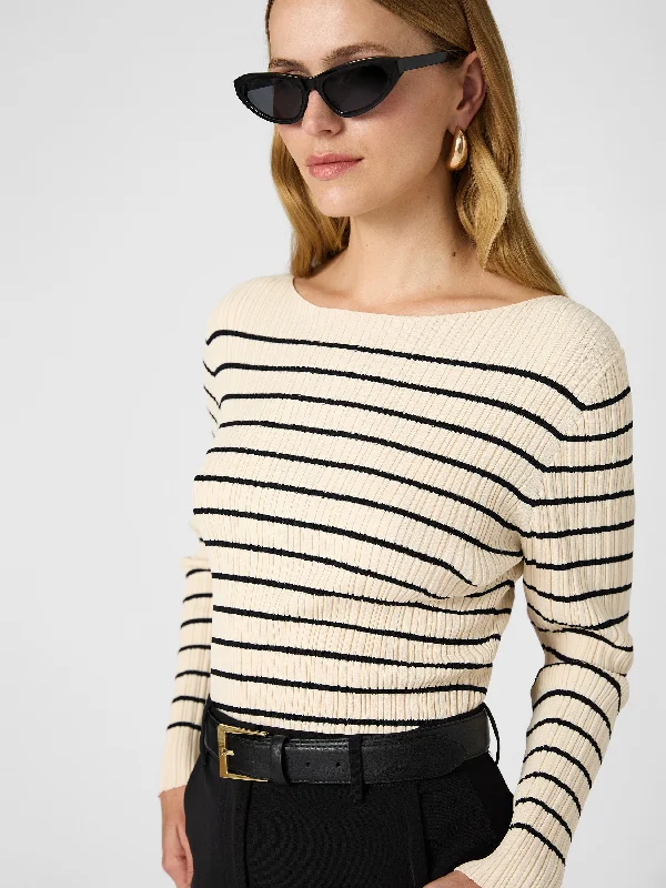 Chic Women's Clothing for Work and Travel Stripe Crinkle Knit