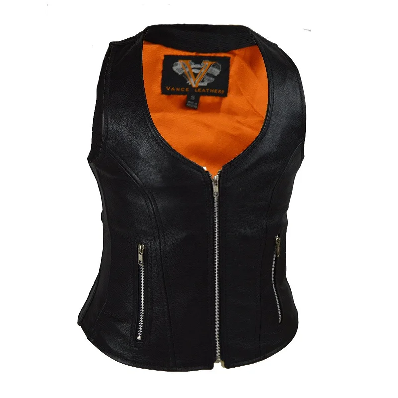 Women's Comfortable Garments VL1030 Ladies Plain Side Zipper Vest with Zip Pockets