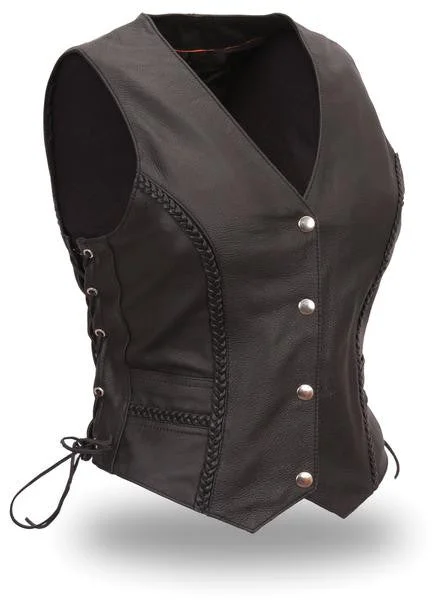 Fashionable Women's Outfit Ladies Braided Vest 508 WV Brd SL