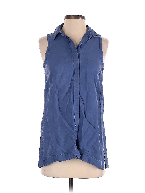 Women's Casual Wear Outfit Sleeveless Button Down Shirt