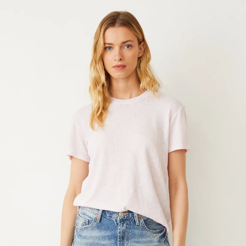 Women's Activewear Outfit Linen Jersey Basic Crew Neck Tee