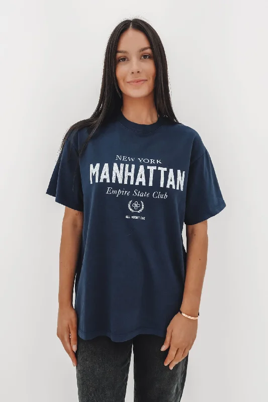 Clothes Of Woman Manhattan Oversized Tee Navy