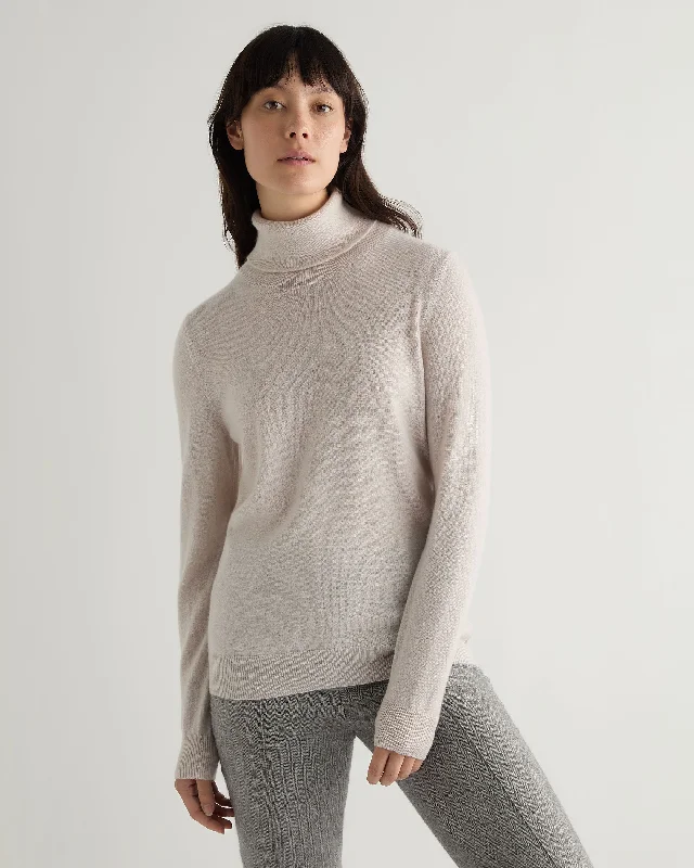 Women's Formal Event Clothing Women's Luna Turtle Neck Cashmere Sweater Frost White