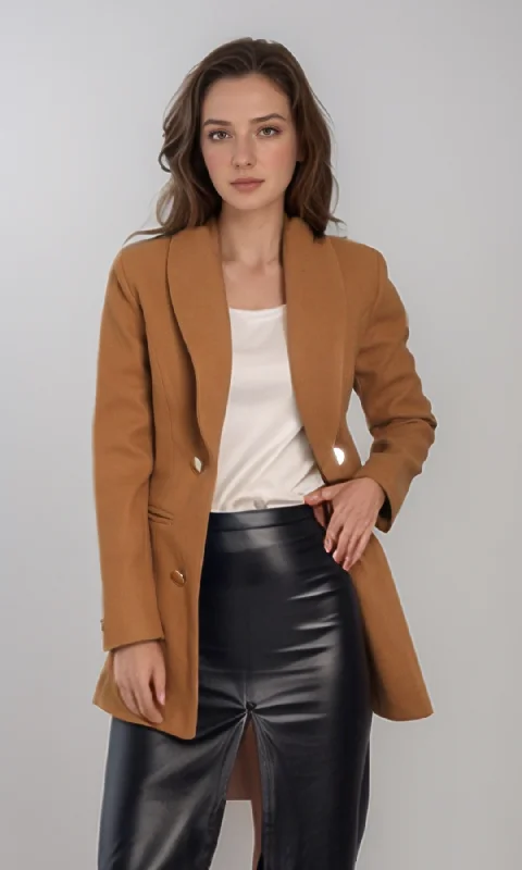 Luxury Women's Fashion Women Elegant Overcoat (Havana)