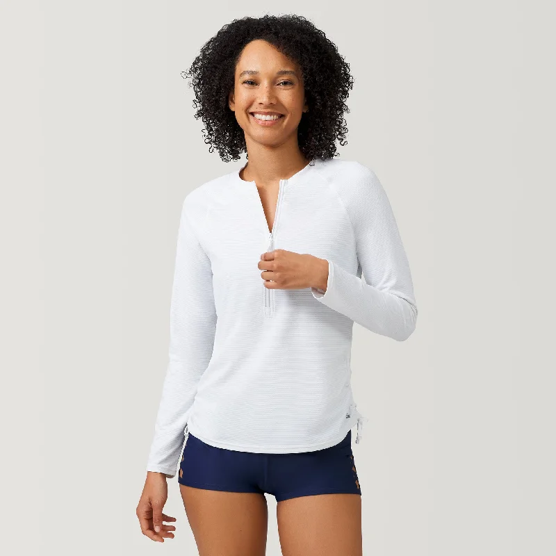 Trendy Women's Apparel Women's SunFree Quarter Zip UPF Sunshirt