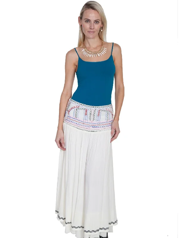 Feminine Dresses for Women in Bold Prints Scully Cantina Womens Natural 100% Viscose Embroidered Long Skirt Feminine Dresses for Women in Bold Prints Scully Cantina Womens Natural 100% Viscose Embroidered Long Skirt