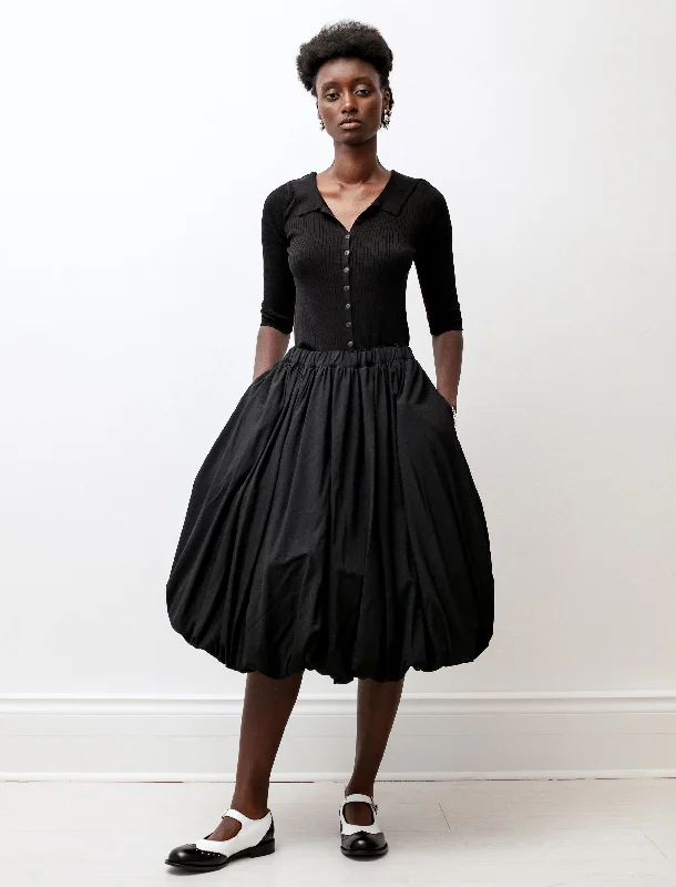 Timeless Women's Outfit Wool Balloon Hem Skirt Black