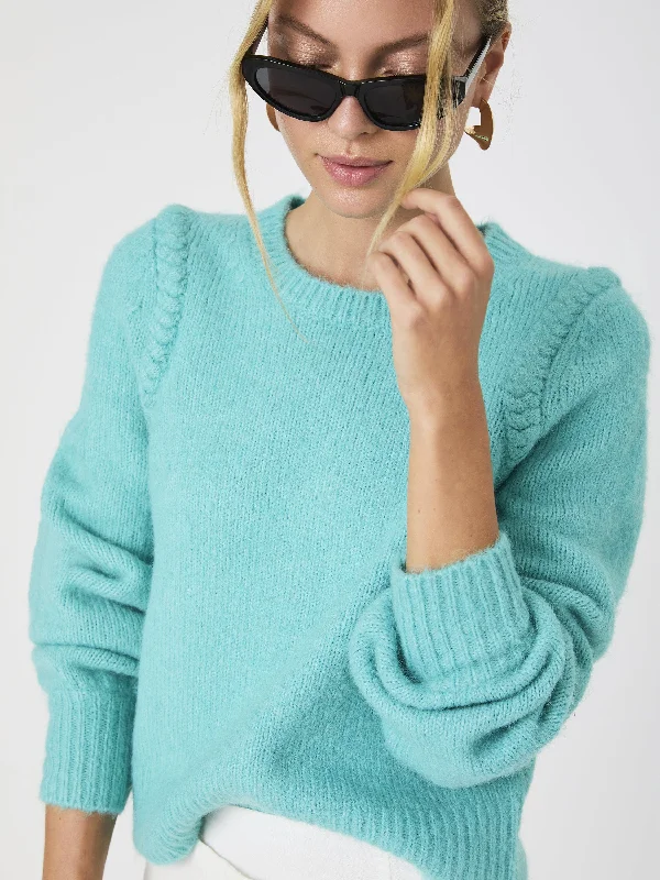 Clothing Sales Fluffy Knit Braided Detail Sweater