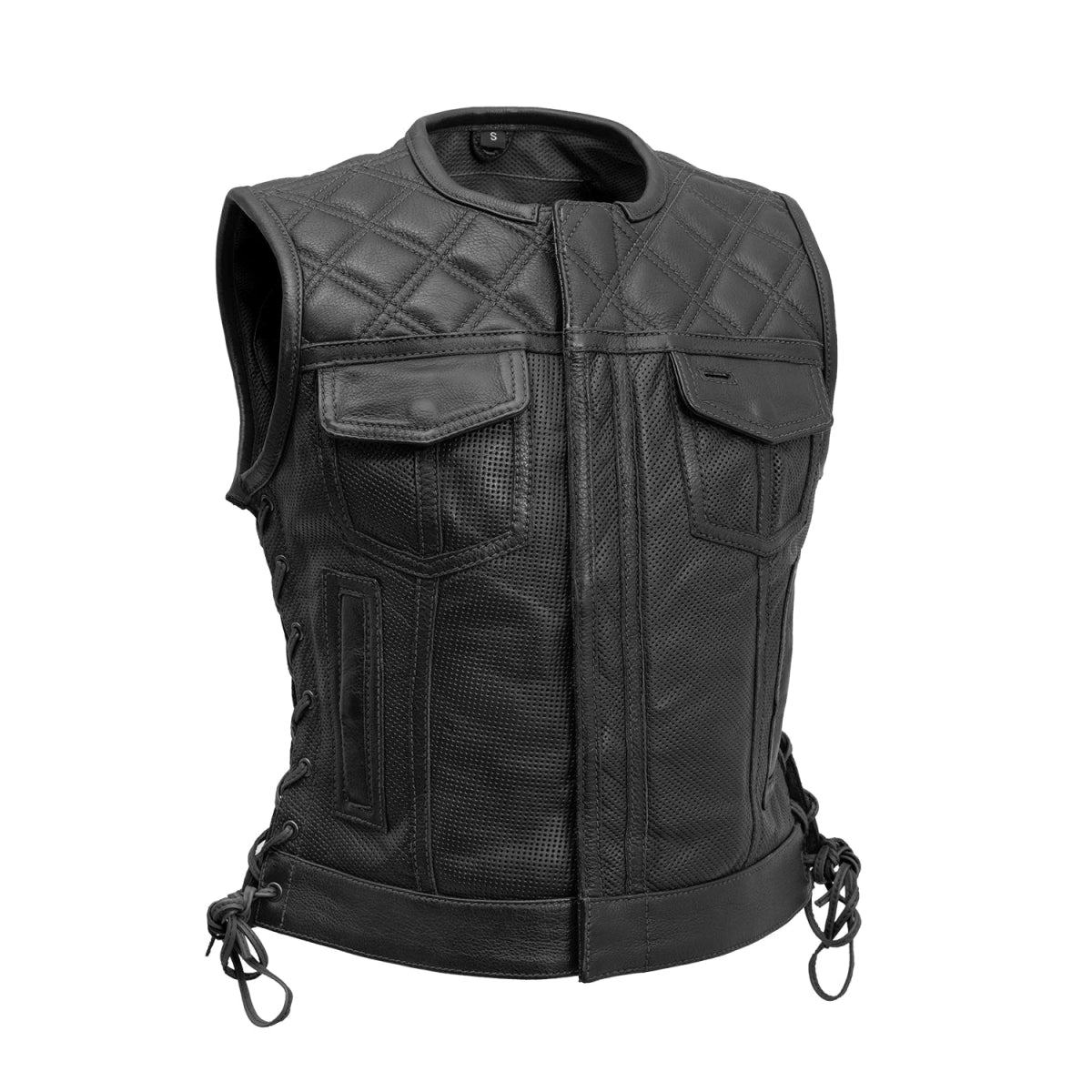 Extreme Clearance Deals Bonnie Perforated Women's Motorcycle Leather Vest