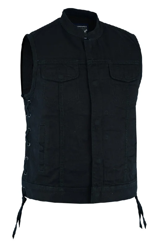 Comfortable Women's Outfits DM986 Women's Advance Side Laces Black Construction Denim Vest