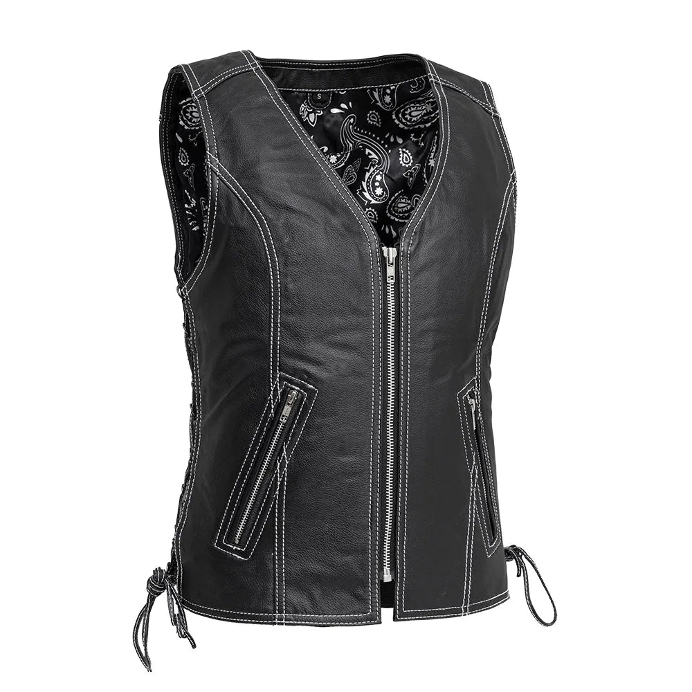 Flash Sale Clothing Cindy -  Women's Motorcycle Leather Vest