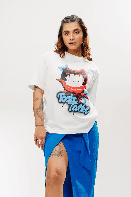 Women's Everyday Attire Toxicity White Tees