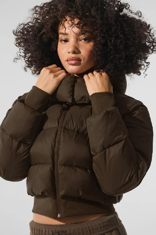 Women's Activewear Apparel Foxy Puffer Jacket - Espresso