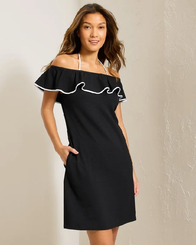 Women's Clothing For Everyday Wear Tommy Bahama Island Cays Cabana Spa Dress Cover Up - Black