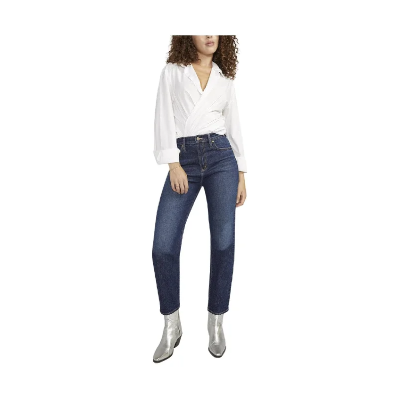 Women's Contemporary Clothing Silver Jeans Women's Highly Desirable High Rise Slim Straight Leg Jeans - Indigo - ONLINE STORE CREDIT/EXCHANGE ONLY Women's Contemporary Clothing Silver Jeans Women's Highly Desirable High Rise Slim Straight Leg Jeans - Indigo - ONLINE STORE CREDIT/EXCHANGE ONLY